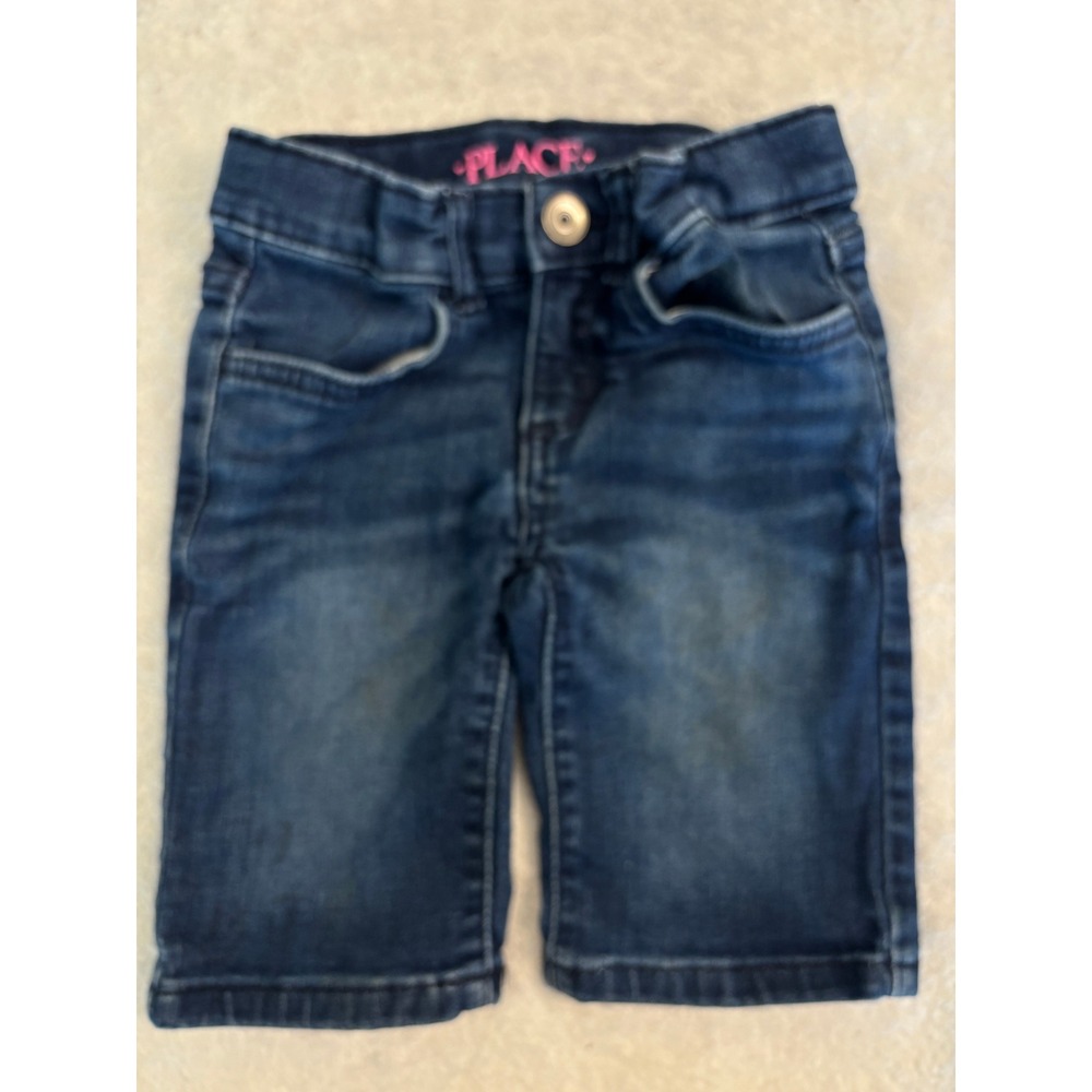 The Childrens Place Girls Skimmer Denim Shorts Dark Wash Size 5‎ Jean Shorts